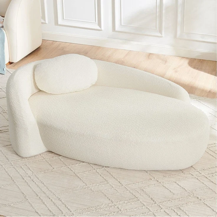 HAUSS SPOLE Schlafsofa Loungesofa Relaxsofa aus weicher Stoff mit abgerundeten Ecken, Sofa, Relaxsofa mit hochelastischem Schaumstoff, Chaiselongue-Loungessel mit angemessener Stützkraft – Bild 1