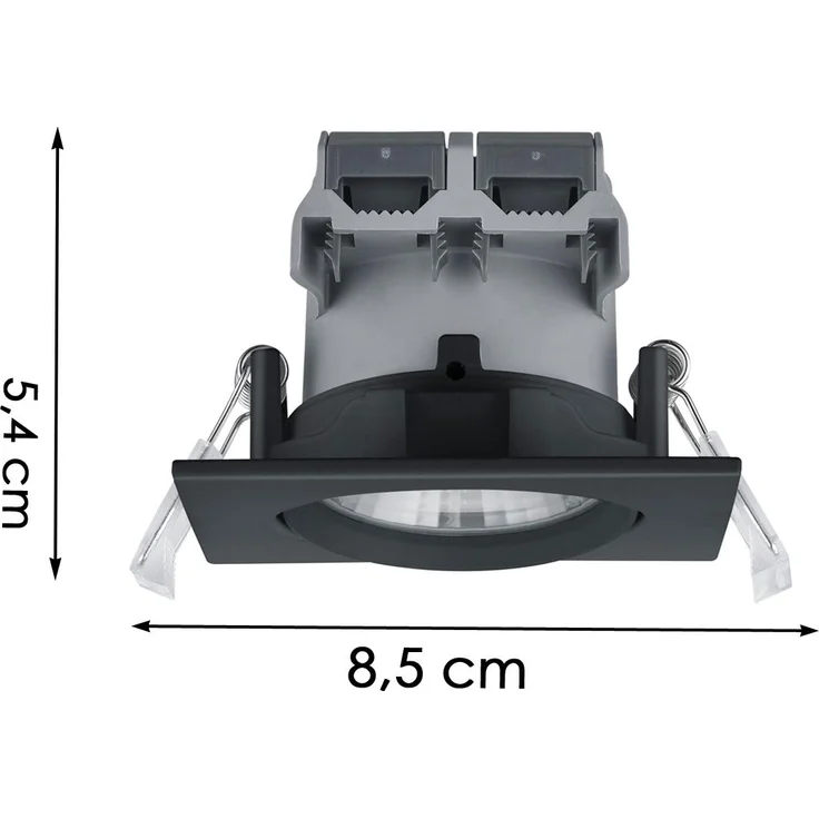 LED Einbaustrahler PAMIR eckig schwenkbar dimmbar Schwarz 5,5W Deckenbeleuchtung – Bild 4