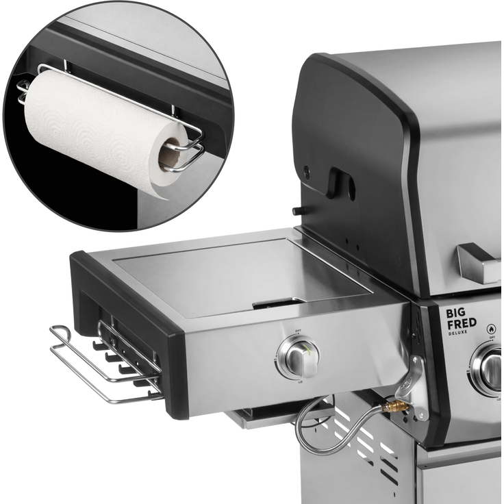 BURNHARD® Küchenrollenhalter für Gasgrill, Edelstahl, hitzebeständig, flexibel rechts oder links am Seitentisch montierbar, griffbereit, robust und langlebig – FRED Series 4 - Multi-Color - #946968 – Bild 2