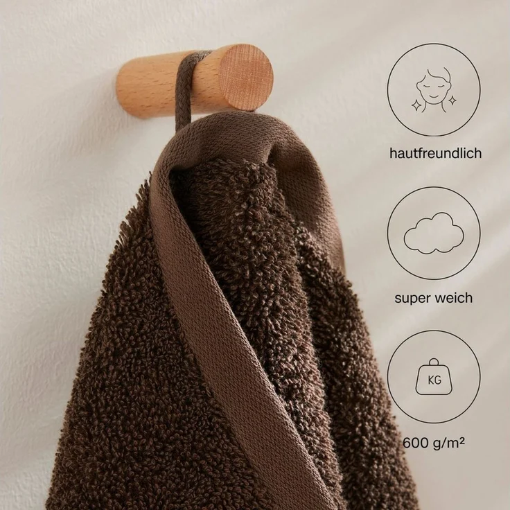 s.Oliver Handtuch, Walkfrottier (1-St), besonders weich und saugfähig, Braun, 30x50 cm – Bild 2