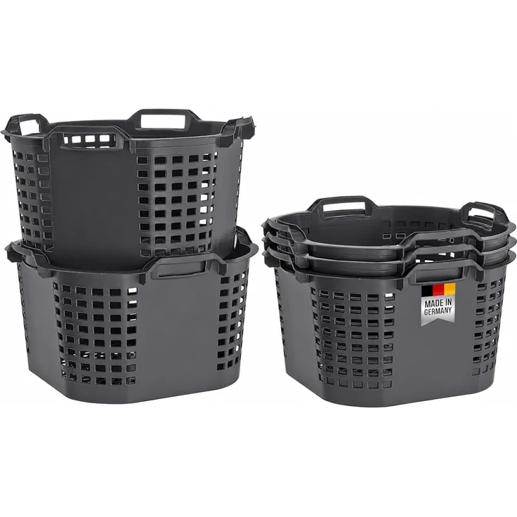 Erntekörbe Gartenkorb groß Lebensmittelecht 50L Obstkorb 54x31cm ineinander & übereinander stapelbar | Made in Germany als Obstkorb, Laubkorb und vielseitiger Erntekorb – Bild 1