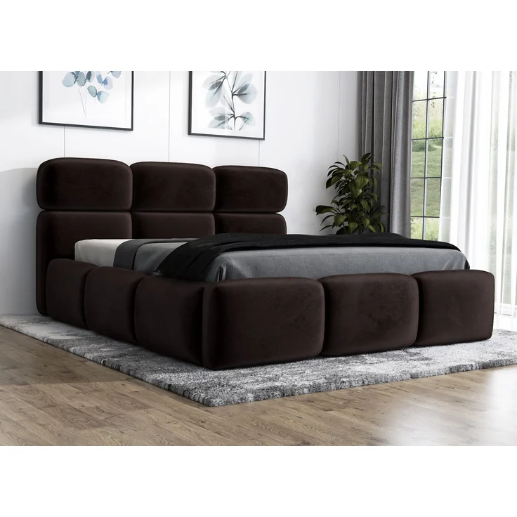 Polsterbett MAROKO 120x200 mit Matratze, Bettkasten und Lattenrost. Farbe: Espresso 6 – Bild 2