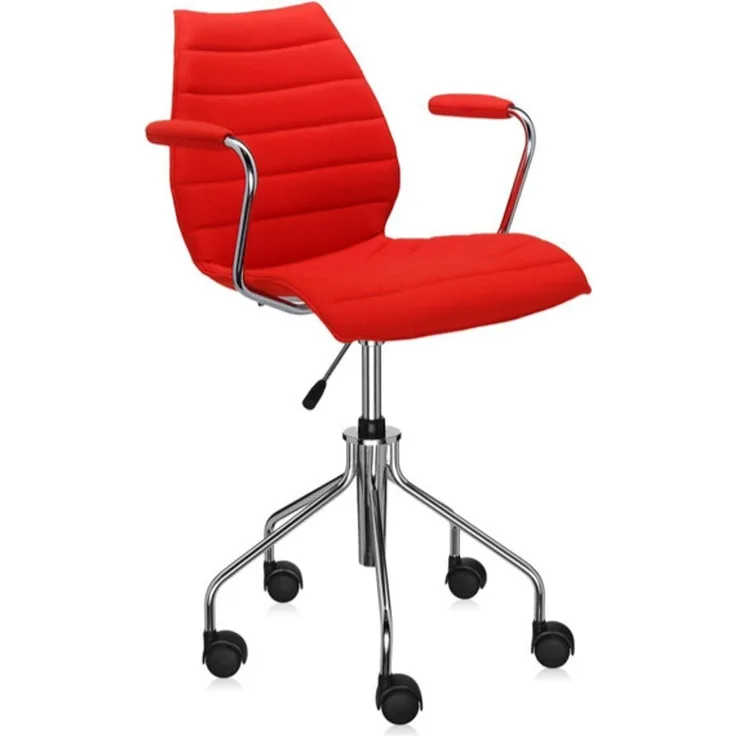 Kartell Maui Soft, Sessel ouf Rollen, Rot
