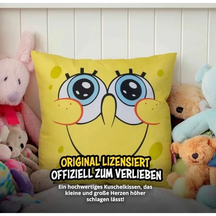United Labels® Dekokissen Spongebob Schwammkopf Kissen Plüsch Zierkissen Kopfkissen 40x40 cm – Bild 6