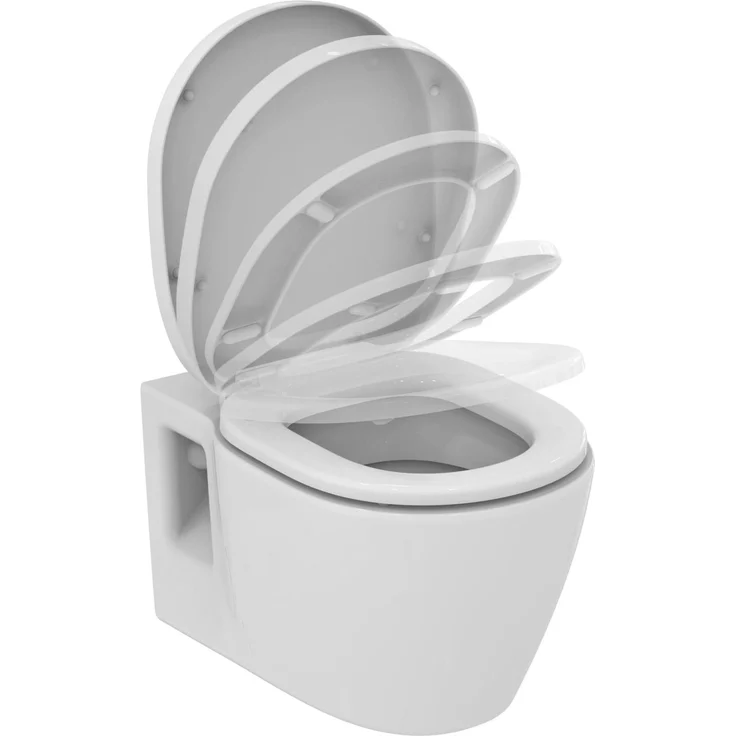 Ideal Standard Connect WC-Set, Wandtiefspül-WC mit Absenkautomatik, Rundes Design, Alpin Weiß – Bild 7