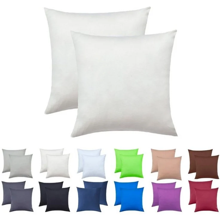 NatureMark 2er Set Jersey Kissenbezüge – Elastisch, weich, atmungsaktiv und hautfreundlich – Waschbare Kissenhülle - 40x40 - Natur/Creme – Bild 4