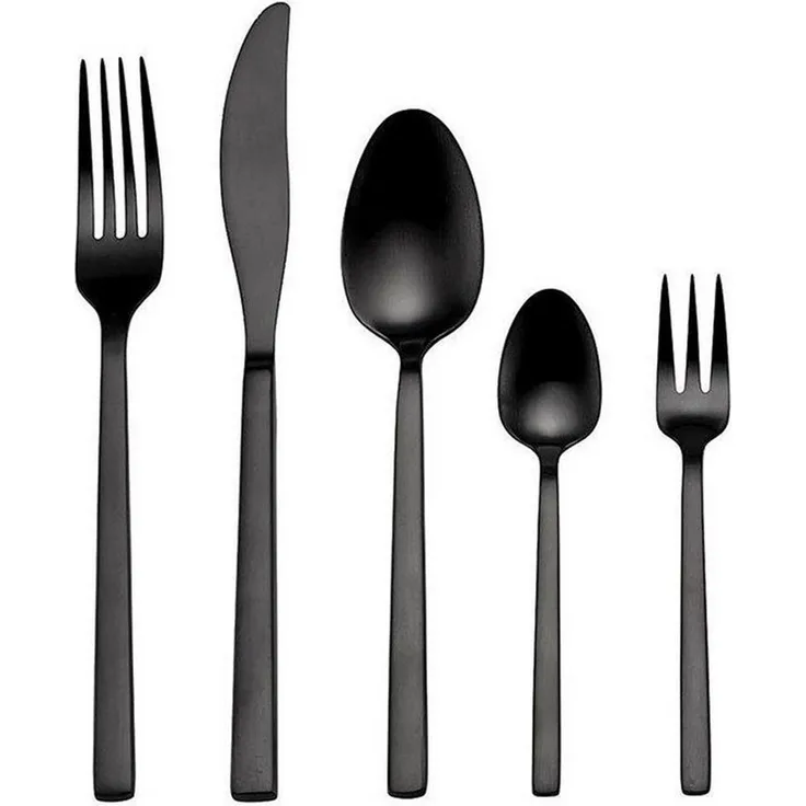 ECHTWERK Besteck-Set Tafelbesteck "Linus" 30tlg (30-tlg), 6 Personen, Edelstahl, 30-teilig, Essbesteck für bis zu 6 Personen, Edelstahl 18/10, Schwarz
