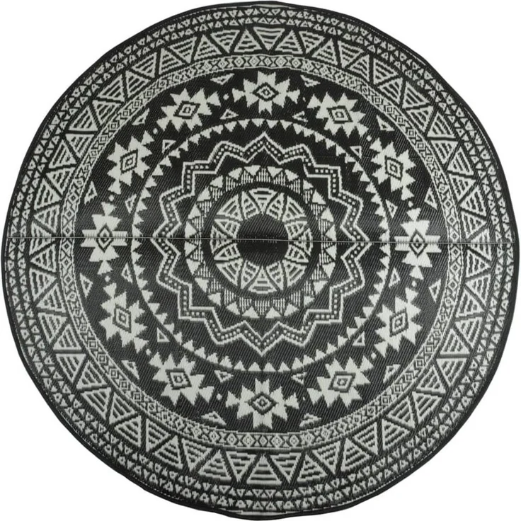 Esschert Design Außenteppich 180 cm Schwarz und Weiß OC18 421298 – Bild 3