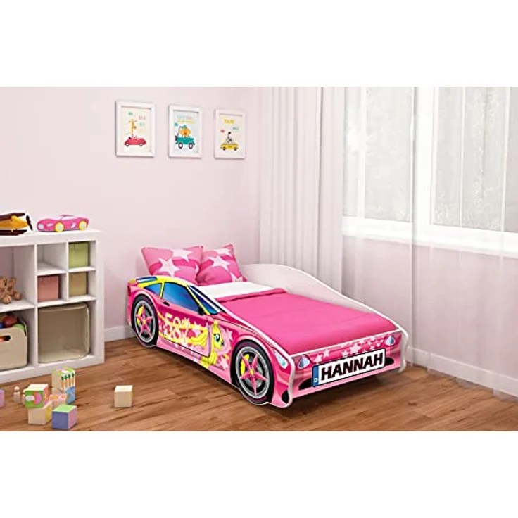 Kinderbett Autobett Auto Junior mit Lattenrost und Matratze 140x70 160x80 180x80 ACMA (160x80, 8 + Name) – Bild 3