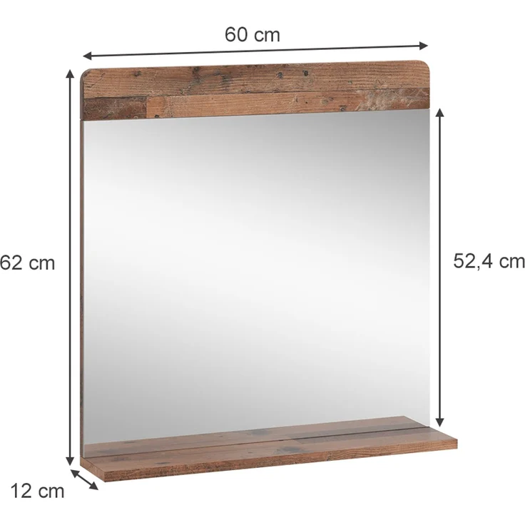 Badezimmerspiegel Izan Oldstyle 60 x 62 cm mit Ablage Vicco – Bild 2
