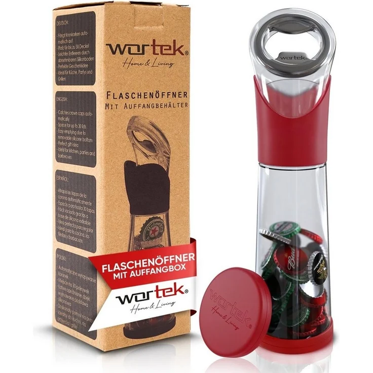 wortek Flaschenöffner Getränkeöffner mit Auffangbehälter Bieröffner (Set, 2-tlg), Geschenk für Männer und Bierliebhaber Biergeschenk – Bild 5