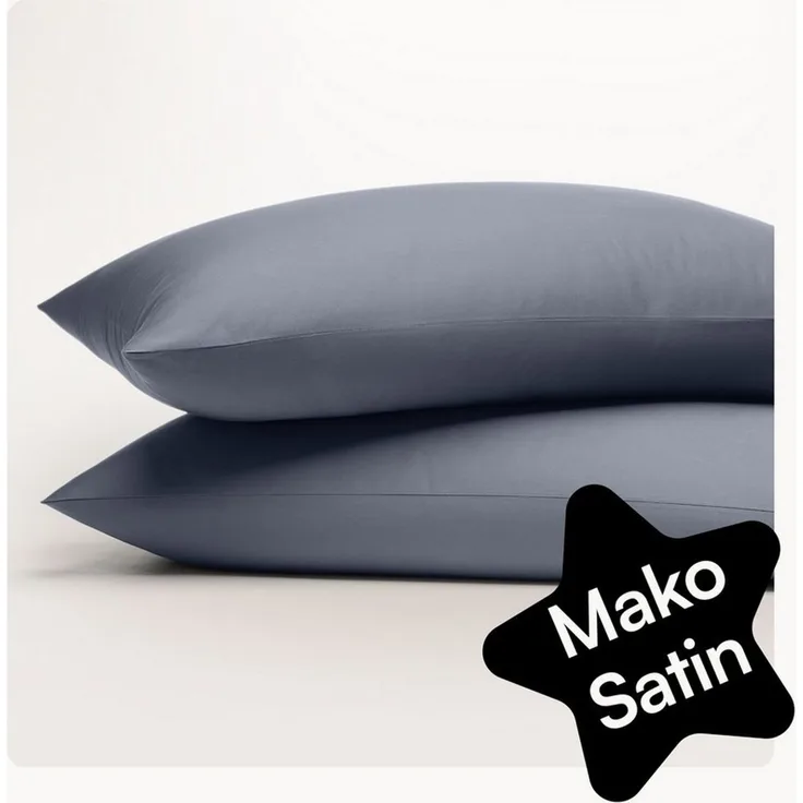 Seralino Kissenbezüge Mako Satin Kissenbezug (100% Bio Baumwolle) weich, hautfreundlich, (2 Stück), Fairtrade/ GOTS zertifizierte uni Kissenhülle mit Reißverschluss