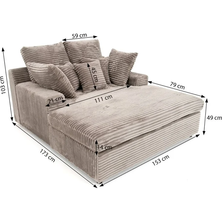 Lounge Chaiselongue AROSA Liege in Stoff Tilia Dunkelgrün – Bild 6