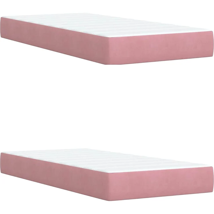 vidaXL Ottoman Bett mit Matratze mit Kopfteil Rosa 200 x 200 cm Samt 3457676 – Bild 6
