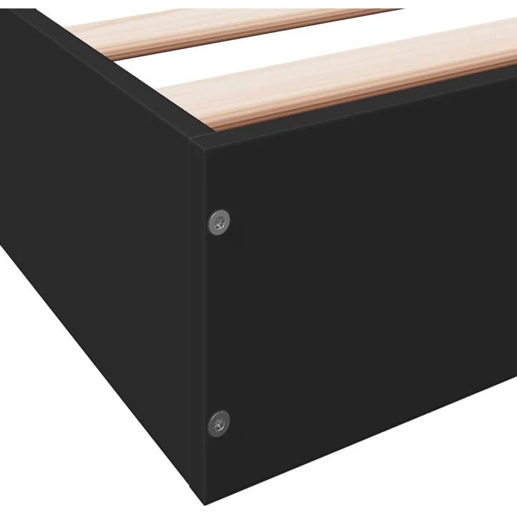 vidaXL Bettgestell Schwarz 100x200 cm Holzwerkstoff 842057 – Bild 8