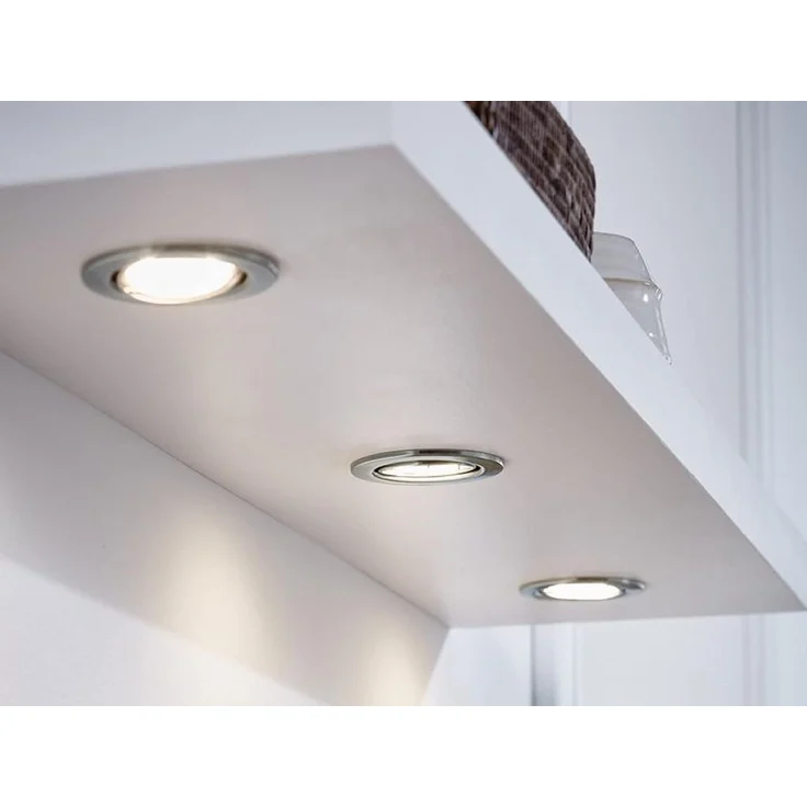 TRANGO LED Einbauleuchte, 6er Set 6729-068-5WAK Einbaustrahler in Rund Chrom inkl. 6x 5 Watt GU10 LED Leuchtmittel 3000K warmweiß & 6x GU10 Lampenfassung, Deckenspots, Einbauspots, Deckenleuchte – Bild 2