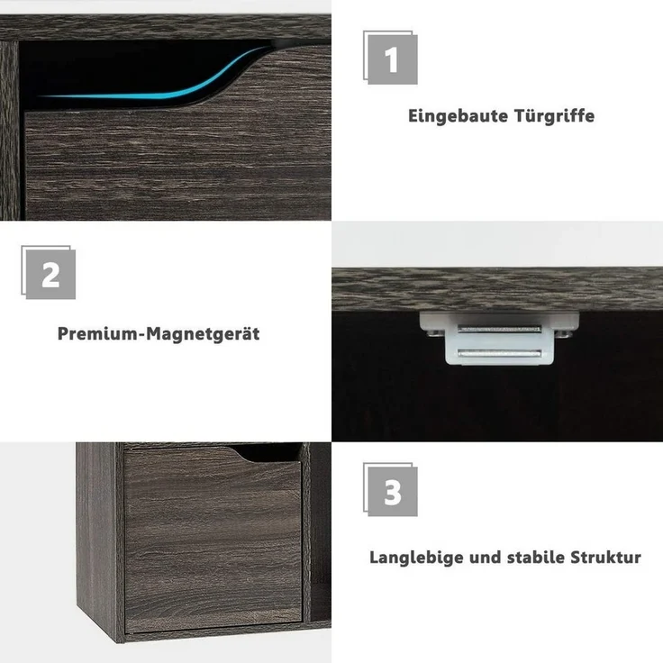 COSTWAY Bücherregal Aufbewahrungsregal, 9 Fächer, freistehend, 90x29x90cm – Bild 3