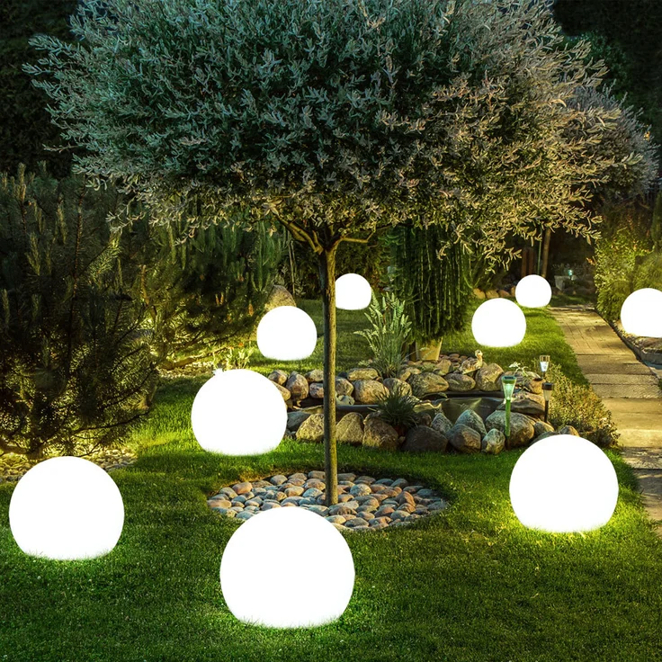 6er Set LED Solar Steckleuchten, Kugeln, Durchmesser 10 cm – Bild 9