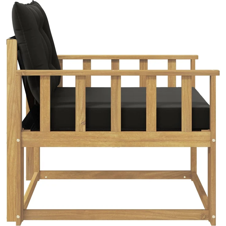 vidaXL Outdoor-Sofagarnitur Massives Akazienholz und Textilene Weiß 3439062 – Bild 6