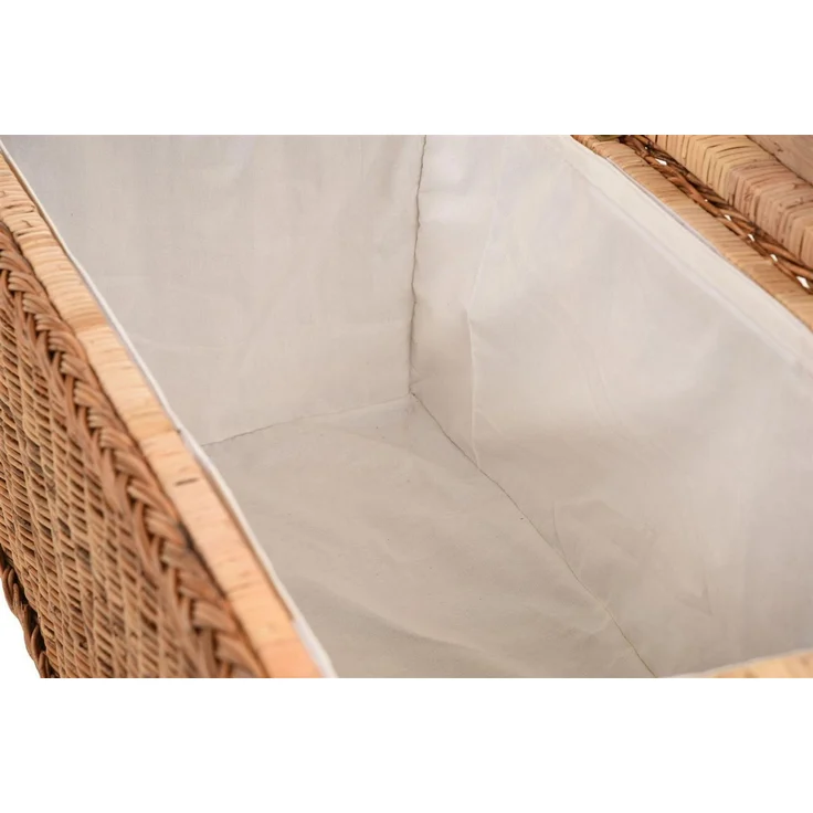 Krines Home Truhe Wäschetruhe mit Deckel Natur Rattan Truhe Aufbewahrung Rattantruhe (Wäschebox), mit herausnehmbarem Stoffinlett Truhenbank 80x40x40cm – Bild 2