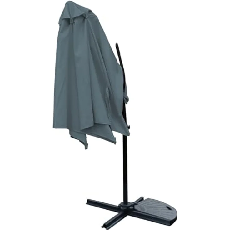 Mojawo Easy Push-Up Ampelschirm, Gartenschirm Anthrazit Ø3,50m mit stabiler Stahlkonstruktion und wetterfestem Polyesterbezug – Bild 3