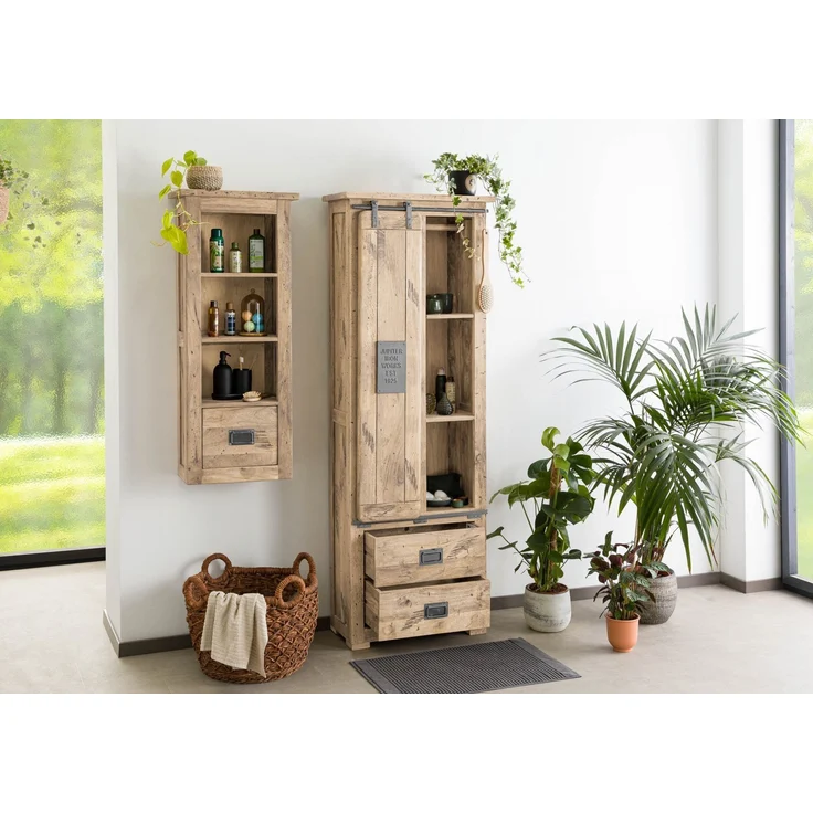 Schrank Mango 70x35x195 whitewash lackiert RAILWAY #384 – Bild 4