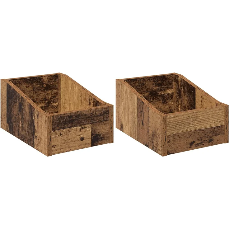 vidaXL LP Plattenbox 2 stk. Altholz 23 x 33 x 16 cm Holzwerkstoff 8012791 – Bild 2