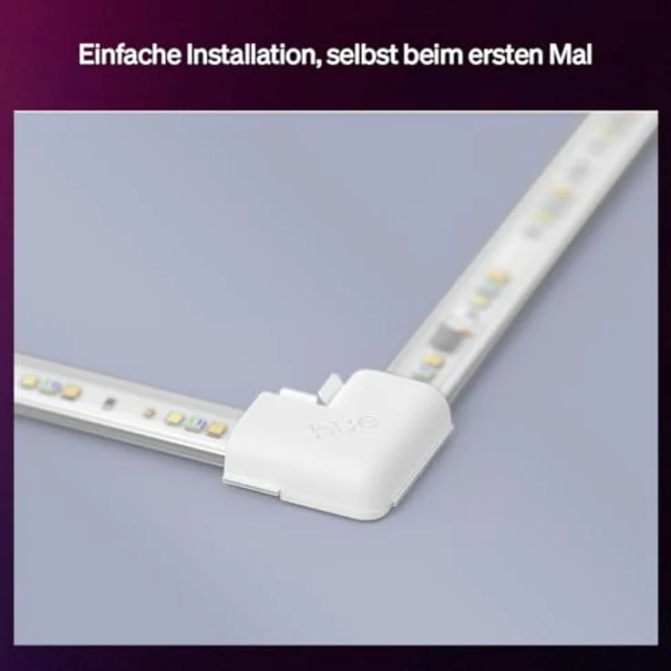 Hue Flux Winkelstecker für LED-Lightstrip, Zubehör, 90-Grad-Verlängerung, Flexible Innenbeleuchtung, Gleichmäßiges Licht, Einfache Installation, 4er-Pack – Bild 6