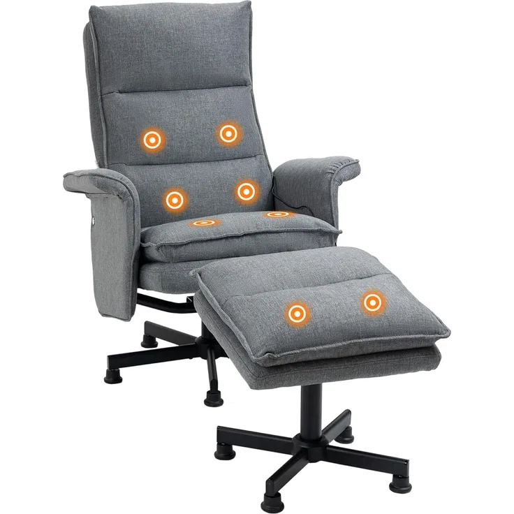 HOMCOM Massagesessel Massageliege mit Fußhocker
