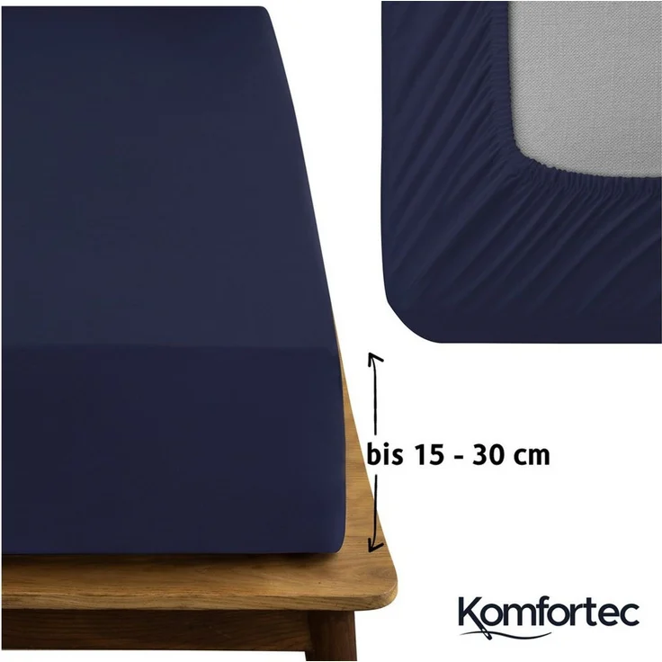Komfortec Spannbettlaken Boxspringbett bis 15cm - 30cm Matratzenhöhe, Mikrofaser, Gummizug: Rundum, (2 Stück) – Bild 3