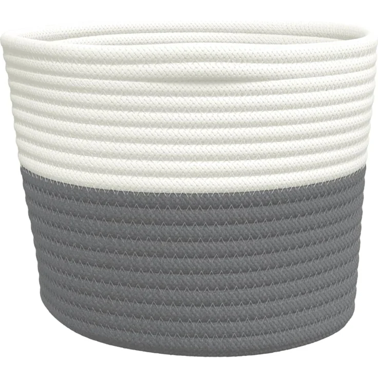 vidaXL Aufbewahrungskörbe 2 Stk. Grau und Weiß Ø24x18 cm Baumwolle 358453 – Bild 6