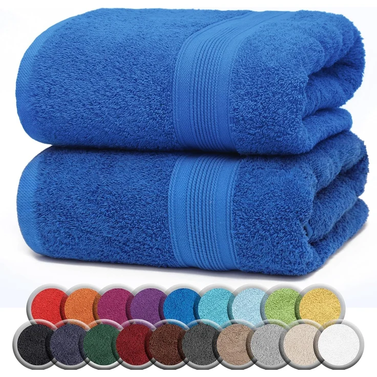NatureMark 2er Pack SAUNATÜCHER/BADETÜCHER – Premium Qualität 80x200 cm – Sauna-Handtuch 100% Baumwolle – Farbe: Royal Blau