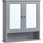 Vasagle Spiegelschrank 2 Spiegeltüren und Ablage, verstellbare Regalebene