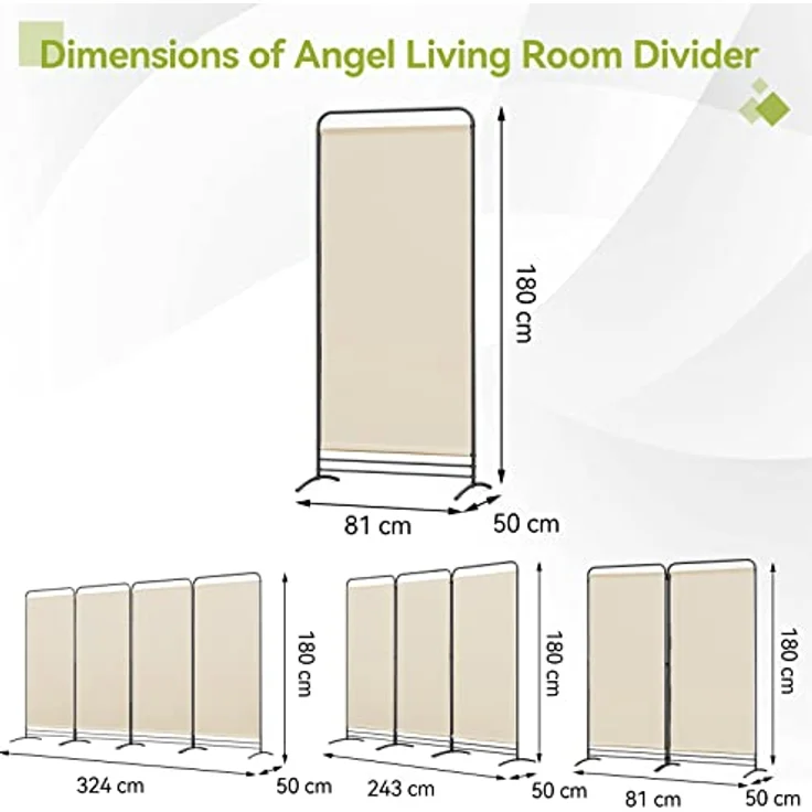 Angel Living Paravent Klappbar Raumteiler Freistehend Sichtschutzwand, Paravent 1 Teilig, 81(B)x 50(T)x 180(H)cm – Bild 4