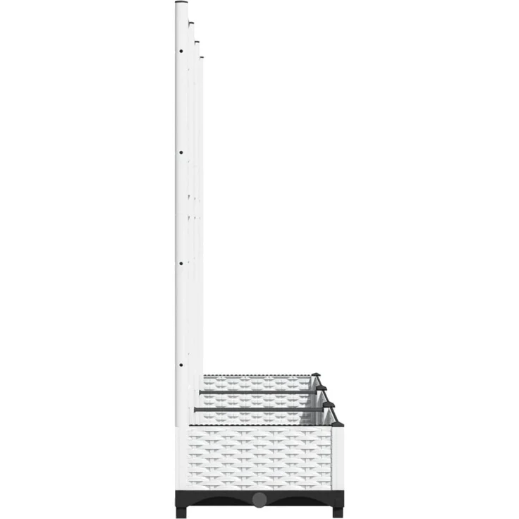 vidaXL Garten-Pflanzgefäß mit Spalier Weiß 120 x 40 x 121,5 cm PP 153283 – Bild 5