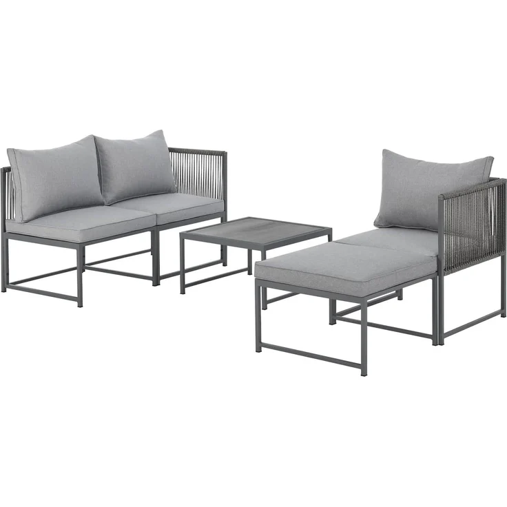 SVITA Gartenlounge-Set DETROIT, (Modul-Set), Gartenmöbel Flexibel Sofa Tisch Sessel Ottoman – Bild 6
