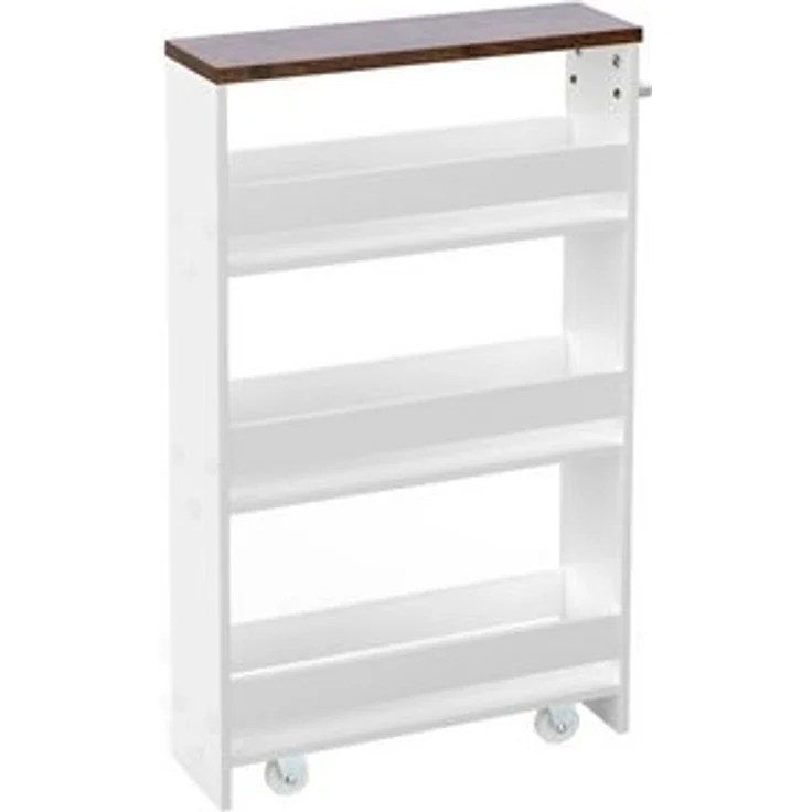 COSTWAY Küchenwagen, schmal, 4 Ebenen, auf Rollen, mit Griff, 48x12,5x81cm – Bild 6