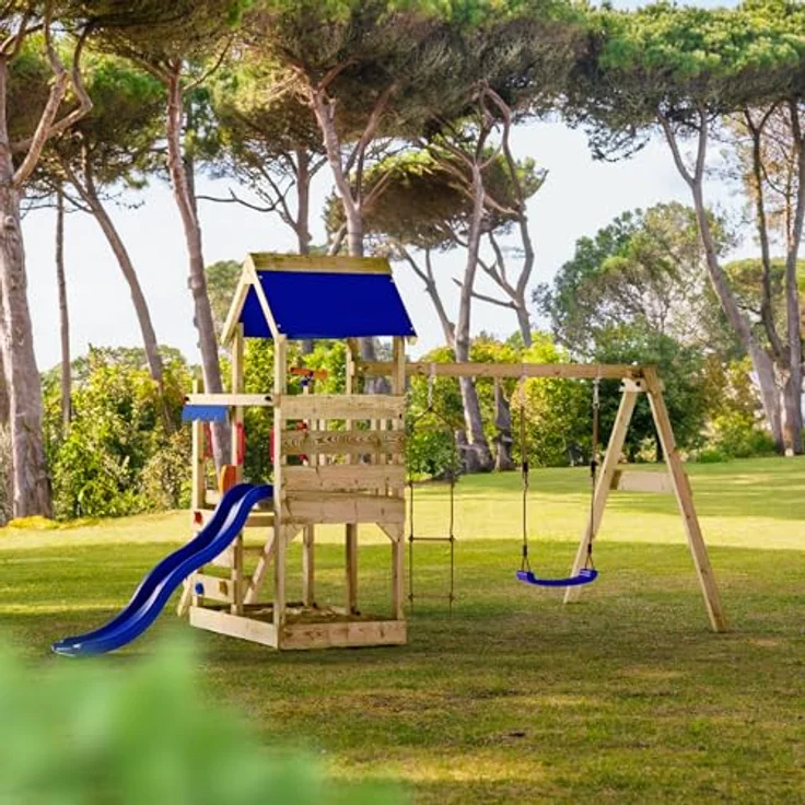 Wickey Spielturm TurboFlyer, Klettergerüst mit Rutsche und Schaukel für Kleinkinder, integrierter Sandkasten, 10 Jahre Garantie* – Bild 6