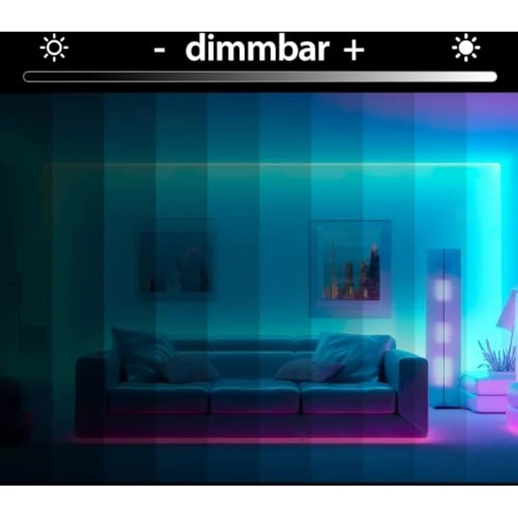 EAXUS LED Stripe - IP65 Wasserfeste LED Lichterkette. RGB Bunt, Licht Band, 4 Farbwechselprogramme, Dimmfunktion, Fernbedienung – Bild 6