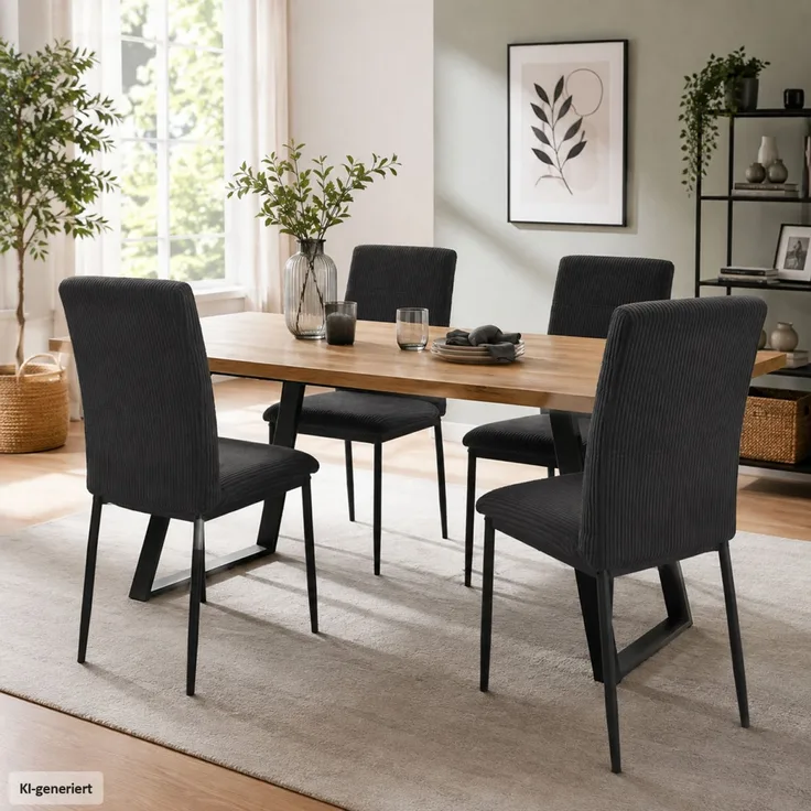 Stuhl Finn dunkelgrau cord