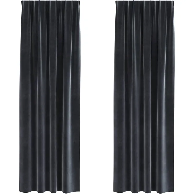 vidaXL Vorhänge 2 stk. Dunkelgrau 140 x 260 cm Samt 4107232
