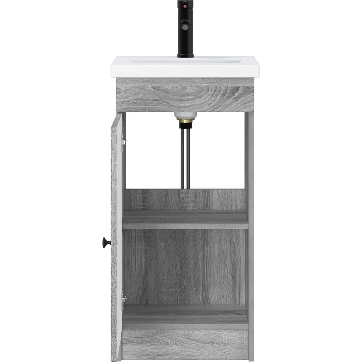 vidaXL Badezimmerschrank mit Waschbecken Grau Sonoma 42 x 40 x 84,5 cm 890060 – Bild 3