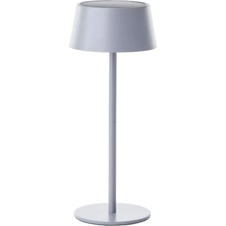 Brilliant Picco Solar Tischlampe Outdoor 30cm Grau Matt - LED Außentischleuchte mit USB & Akku, Dimmbar in 3 Stufen, IP44 Wassergeschützt