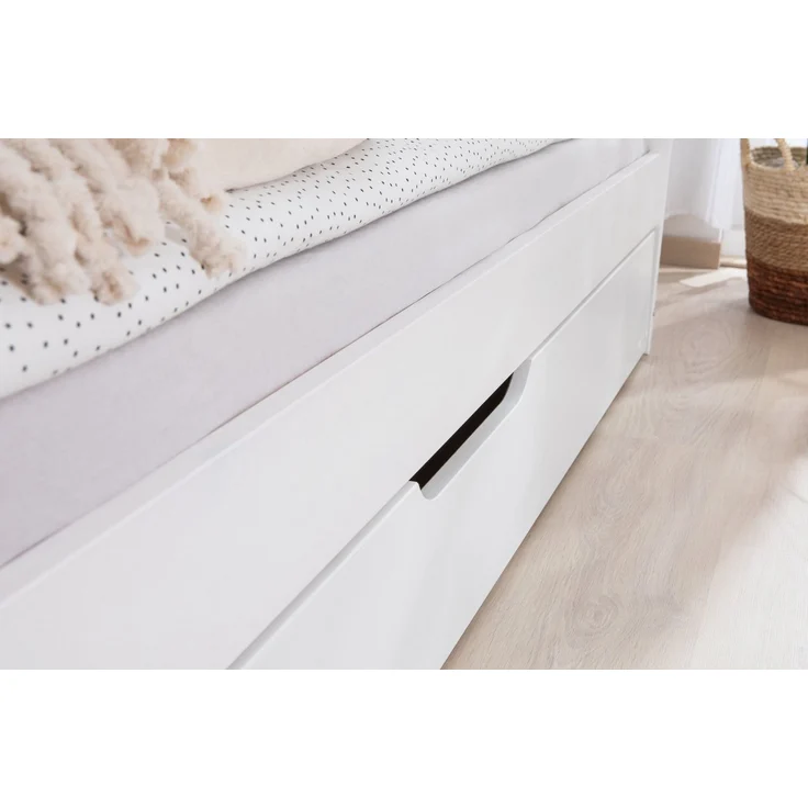 Ticaa Funktionsbett Melinda, Daybett, Jugendbett, 2 Schlafplätze, Schublade auf Rollen, FSC®-zertifizierte Kiefer, 2 Rollroste, Massivholz – Bild 3