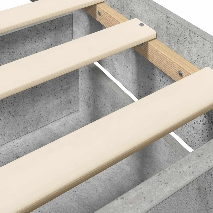 vidaXL Bettrahmen mit Schubladen mit Kopfteil Betongrau Holzwerkstoff 3429514 – Bild 7