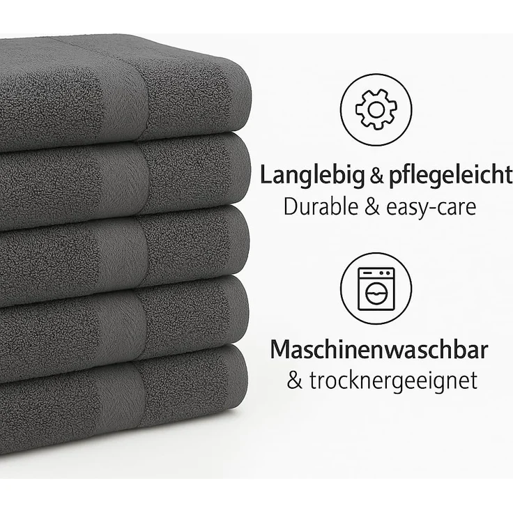 Betz Gästehandtuch 10 Stück Gästehandtücher Premium Farbe silbergrau und anthrazit, 100% Baumwolle (Set, 10-St) – Bild 6