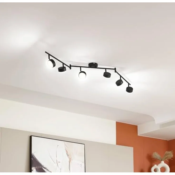 Lindby Strahler Jyla, 6-flammige Deckenlampe in Schwarz aus Metall mit GX53 Fassung für Arbeitszimmer und Wohnräume – Bild 2