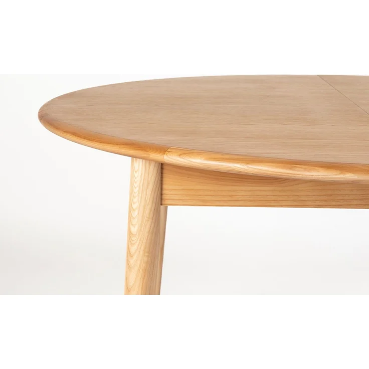 Zuiver Esszimmertisch Twist Round, ausziehbar mit Eichenfurnier-Eschenholz Beige 120x160x76 cm – Bild 3