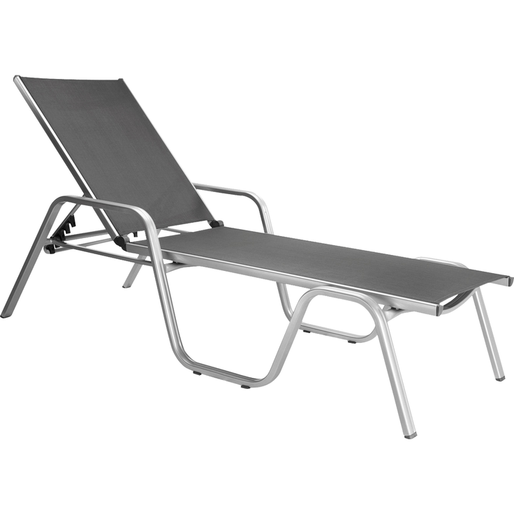 BASIC PLUS Stapelliege Gestell silber Textil anthrazit, max. 120 KG 0301214-0000