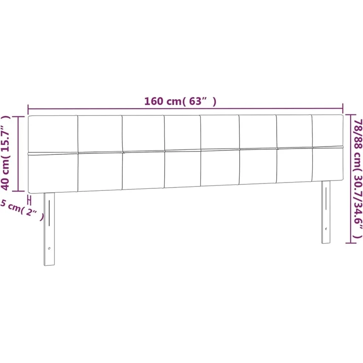 vidaXL Kopfteile 2 Stk. Dunkelgrau 80x5x78/88 cm Stoff 346061 – Bild 8